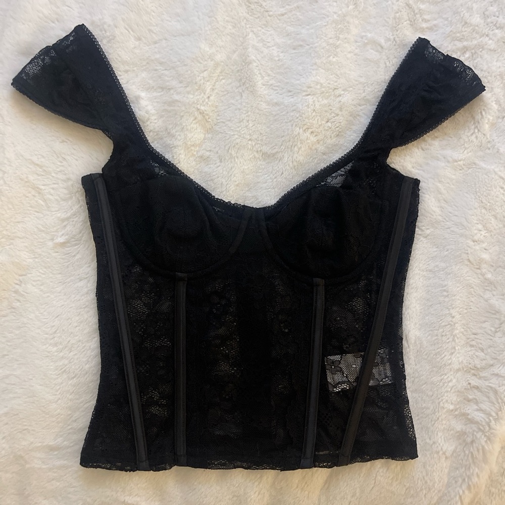 New without tag black corset top XS
